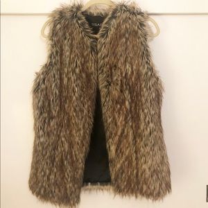 B Sable faux fur vest.